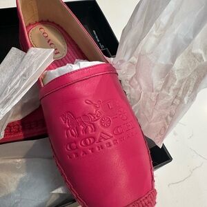 Coach Women's Pink Leather Loafers